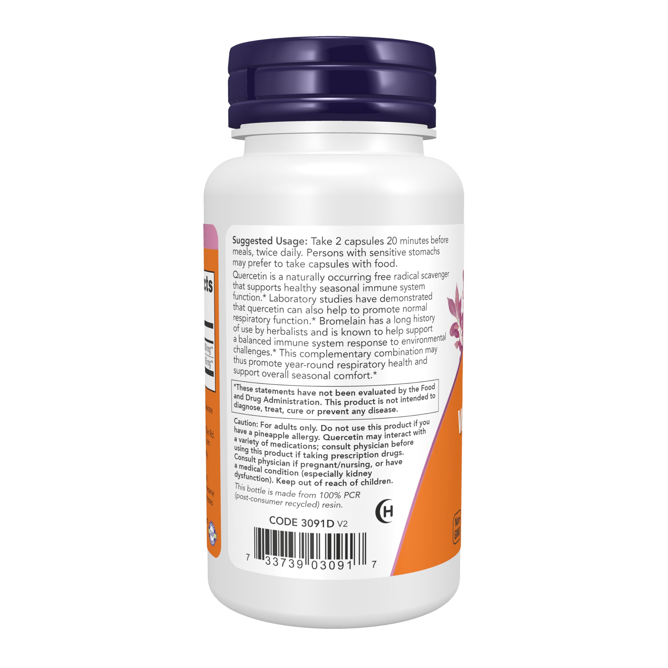 NOW Supplements, Quercetin with Bromelain, 60 Veg Caps — Amazon image 3