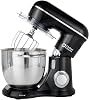 Kitchen in the box Stand Mixer, 6L Electric Food Mixer with 10 Speeds, 1300W Kitchen Appliance for Home Baking, Colorful Design Baking Tool for Bread Dough Cake with Dough Hook, Whisk, Beater (Black)
