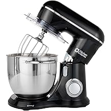 Kitchen in the box Stand Mixer, 6L Electric Food Mixer with 10 Speeds, 1300W Kitchen Appliance for Home Baking, Colorful Design Baking Tool for Bread Dough Cake with Dough Hook, Whisk, Beater Black