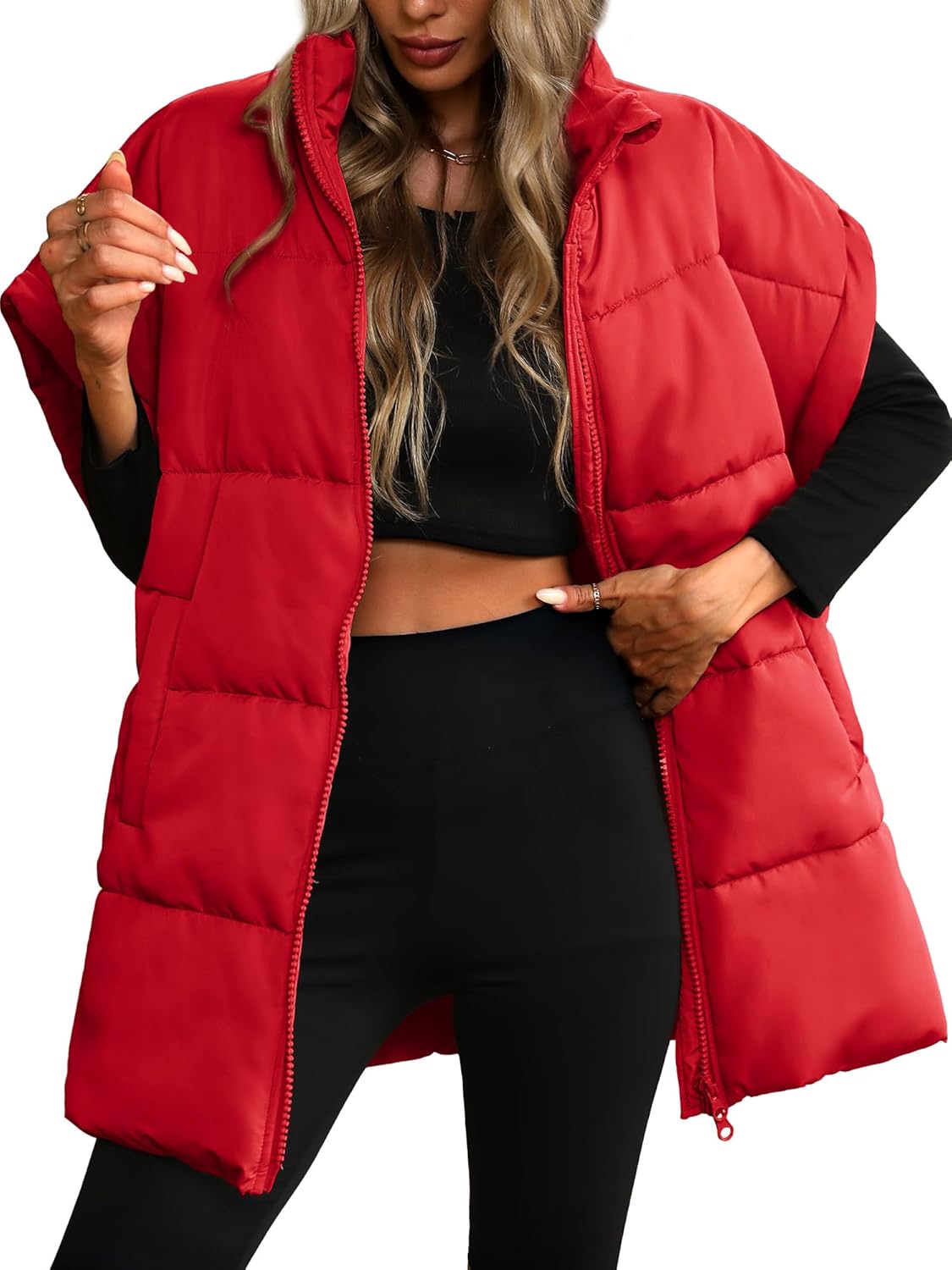 ELLEVEN Women's Oversized Puffer Vest Quilted Singapore Ubuy