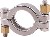 Vista 2 de DERNORD Abrazadera Sanitaria de Alta Presión Atornillada Tri Clamp Trébol de Acero Inoxidable 304 (Tri-clamp: 1.5 Pulgadas)