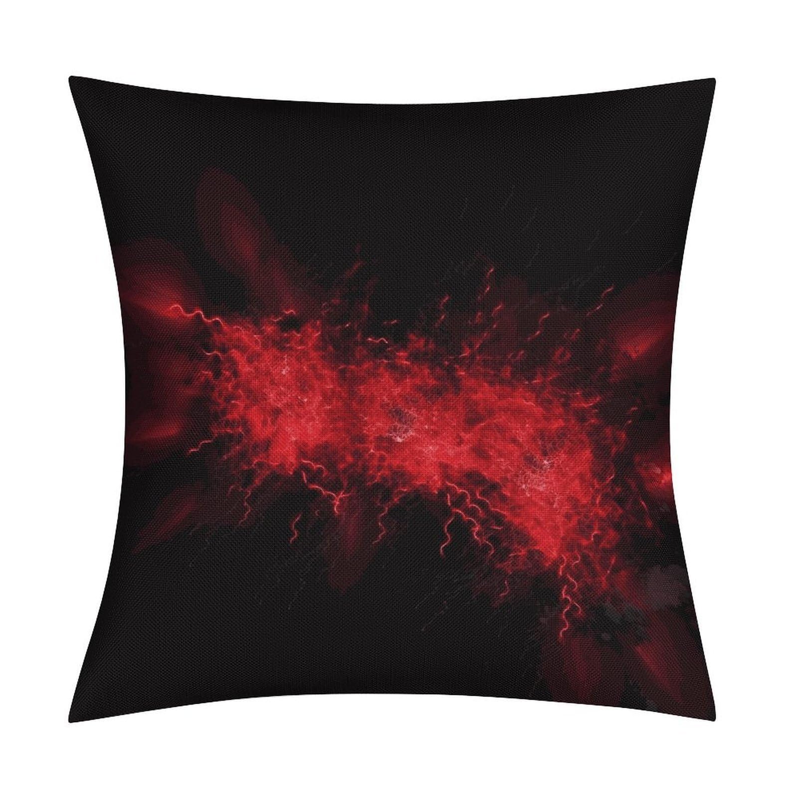 Fodpand Style Explosion Burst Red Black Pillow Covers 18X18 Inch, Pillow Cases Boho Farmhouse, Throw Pillow Covers For Couch Sofa Bed Spring Home Decor