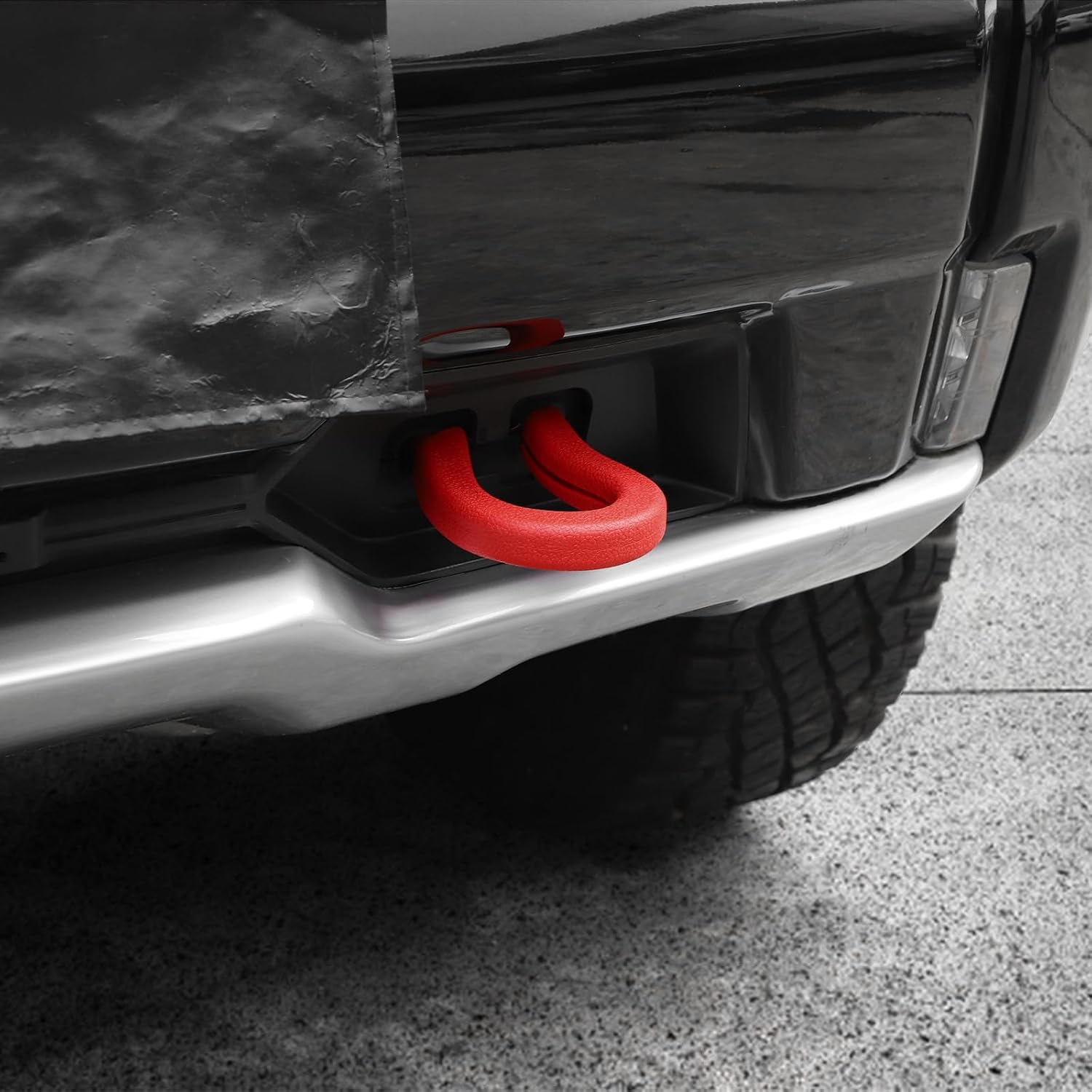 RT-TCZ Tow Hook Covers - Bumper Tow Hook Rubber Protector Exterior Accessories for Chevy Silverado 1500 2014-2024, GMC Sierra 2014-2024 (Red)