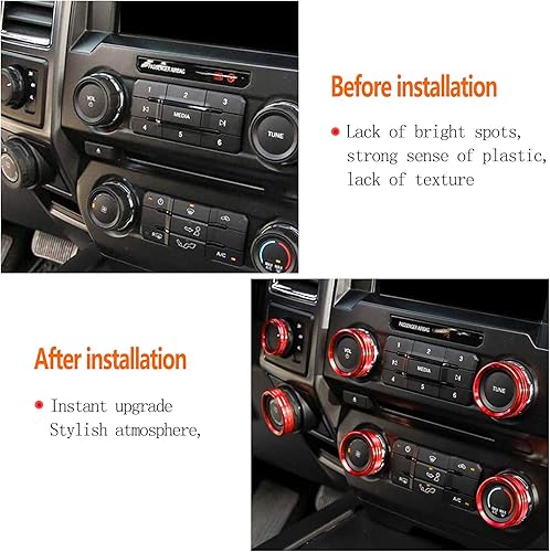 Miniatura 2 de F150 XLT 4WD y perilla del motor de remolque AC VOL cubierta de interruptor de aire acondicionado anillo de ajuste de audio perilla de consola