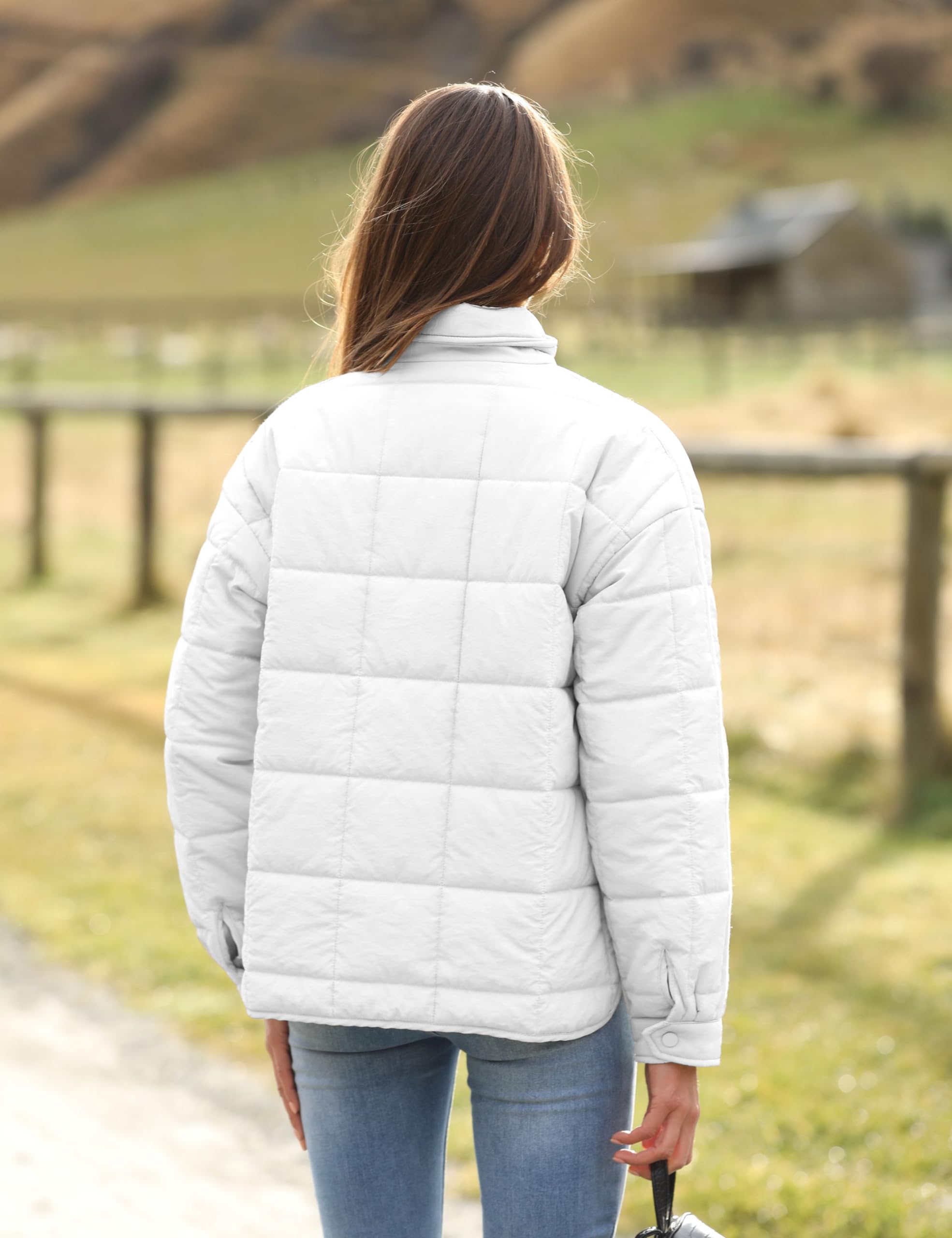 Bianstore Piumino da donna oversize trapuntato leggero piumino casual imbottito cappotto