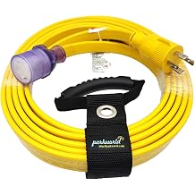 Parkworld Generator 4-Prong 30amp Flat Extension Cord for Transfer Switch and EV Charger, NEMA L14-30P to L14-30R Female with Lighted. 25FT