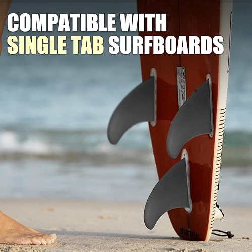 Miniatura 3 de Generic Juego de 3 aletas para tabla de surf con 1 tornillo de aleta sin herramientas, aletas de empuje reforzadas con fibra de vidrio para tabla