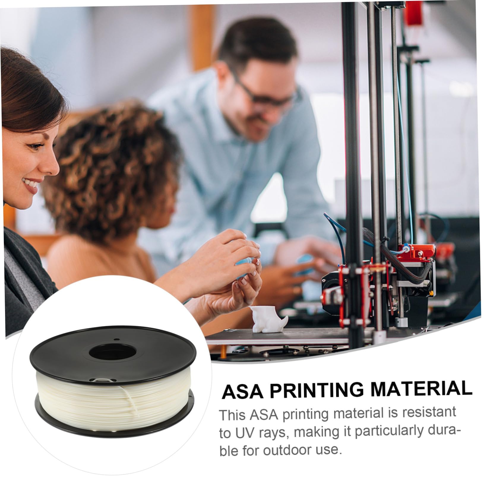 Filamento 3d Asa de 1, 75mm para Impresora 3d Blanco | Suministro de Impresión, Alta Dureza y Gran Tasa de Éxito, Formato para Trabajos de Fabricación Aditiva