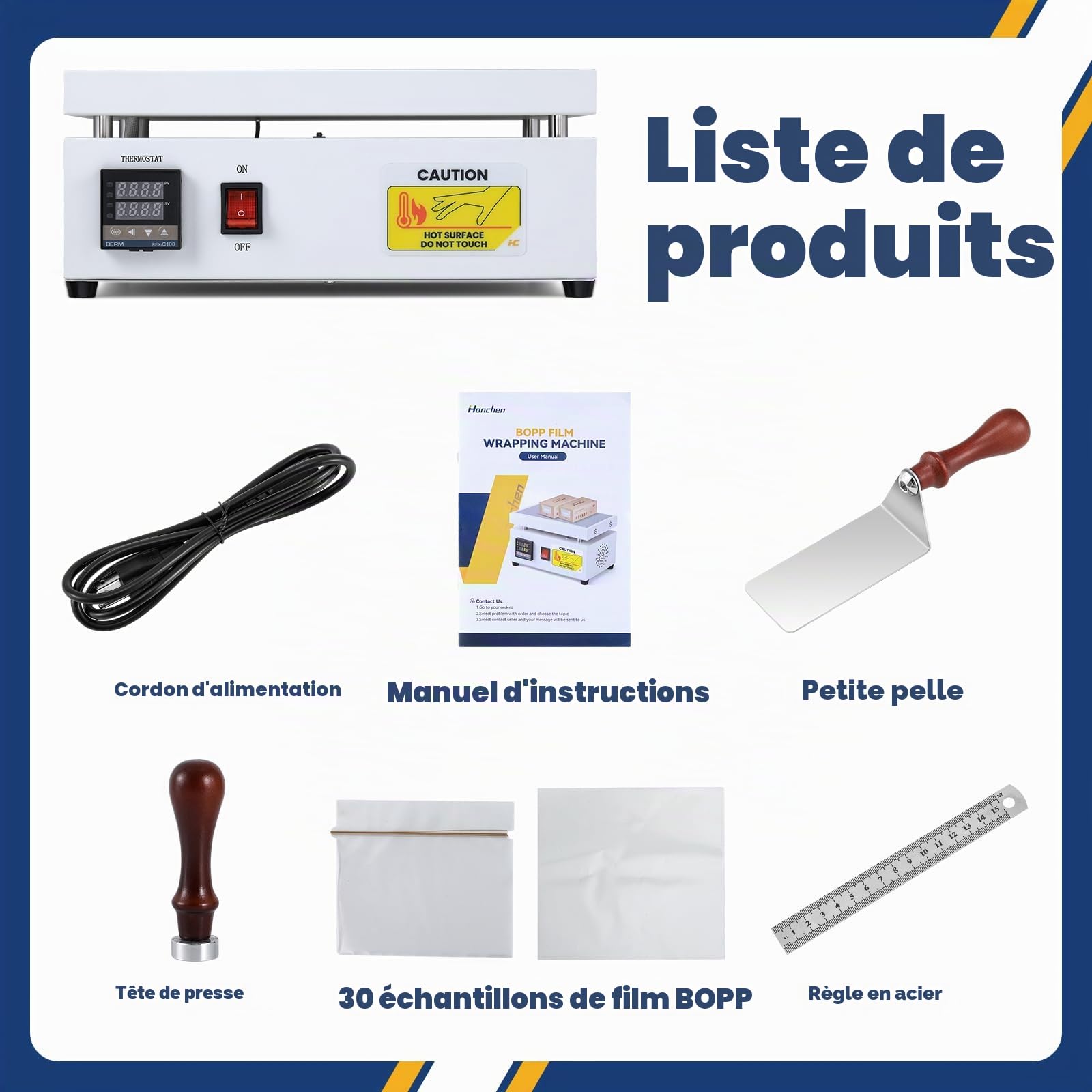 Machine d'emballage de cellophane manuelle Hanchen - Machine à sceller de bureau pour parfum, cosmétiques, boîte de poker, film thermocollant PVC (200 × 300 mm)