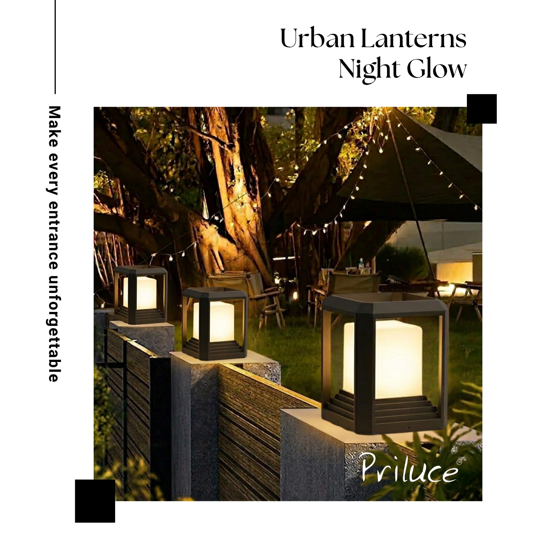 PRILUCE E27 Gate Light | Graphite Grey | Die-Cast Aluminium | IP65 Waterproof | 254 x H254 mm 1