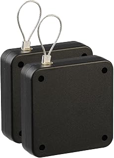AGT Türschließer Mini: 2er-Set automat. Türschließer mit Tunnelzug, 1.200 g Zugkraft, schwarz (ohne Bohren, Door-Closers, WC)