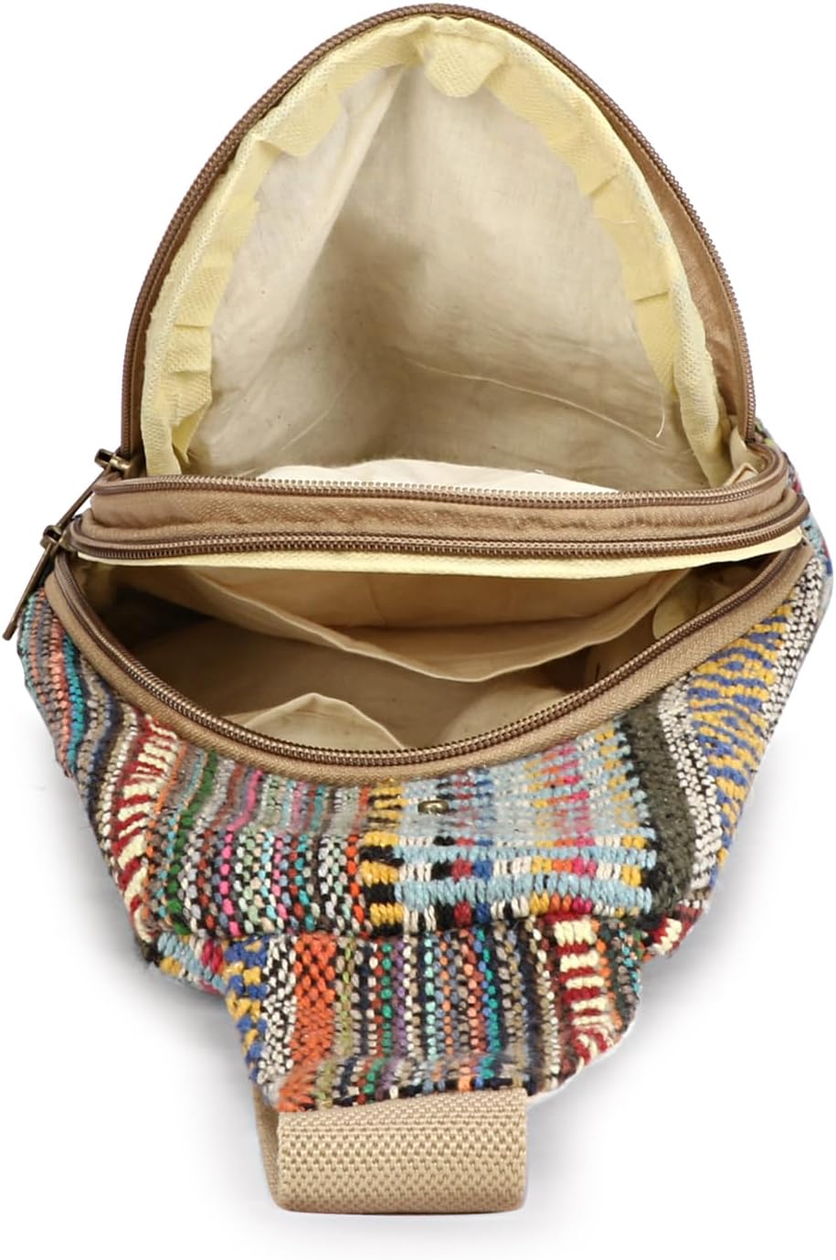 LONGING TO BUY Hemp Sling Backpack- Hemp Cross body Bag- Hemp Shoulder Backpack Adjustable Strap for Men & Women (Light Multicolored-1), Large - Image 6