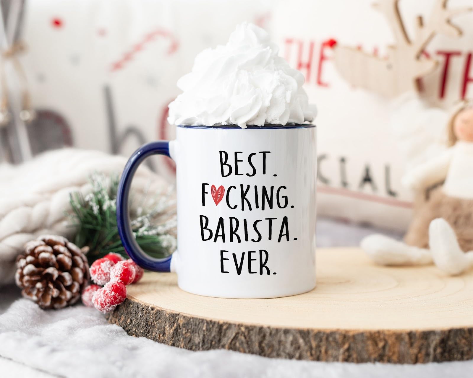 EcoDRAN Best Barista Mug Funny Birthday Present Barista Coffee Mugs Gift For Coffee Lovers Best Fucking Barista Ever Appreciation Cup for Coffee Maker Specialist Artist