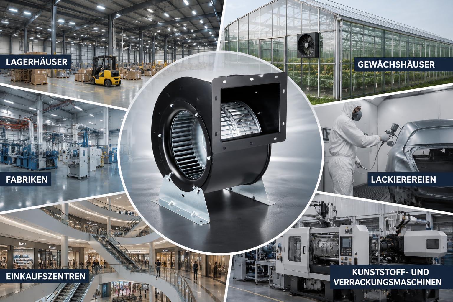 OÇES Ventilateur radial 2200 m³/h - Ventilateur industriel centrifuge silencieux - 230 V - Double aspiration