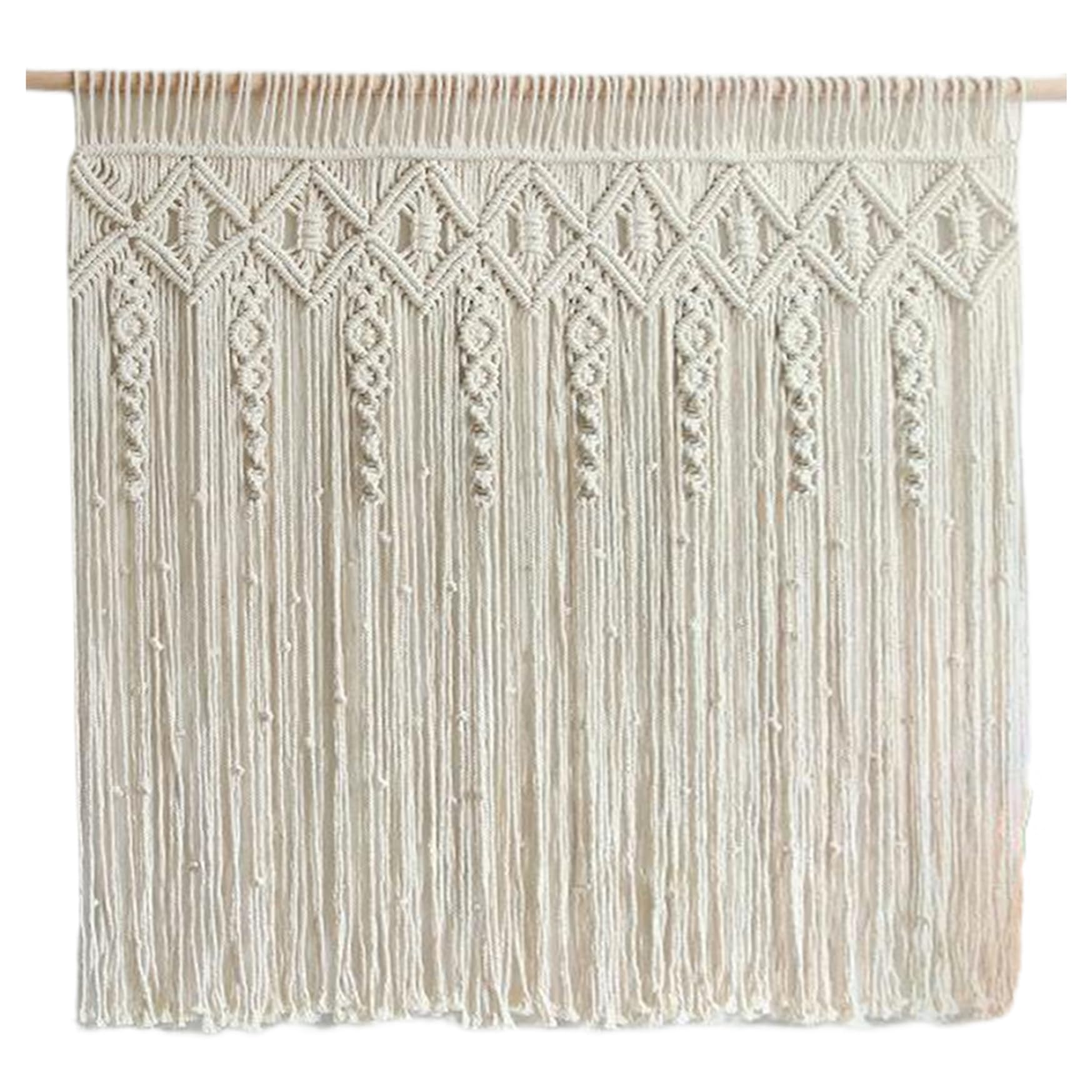Rideau macramé bohème haut de gamme fait main en coton texturé épais