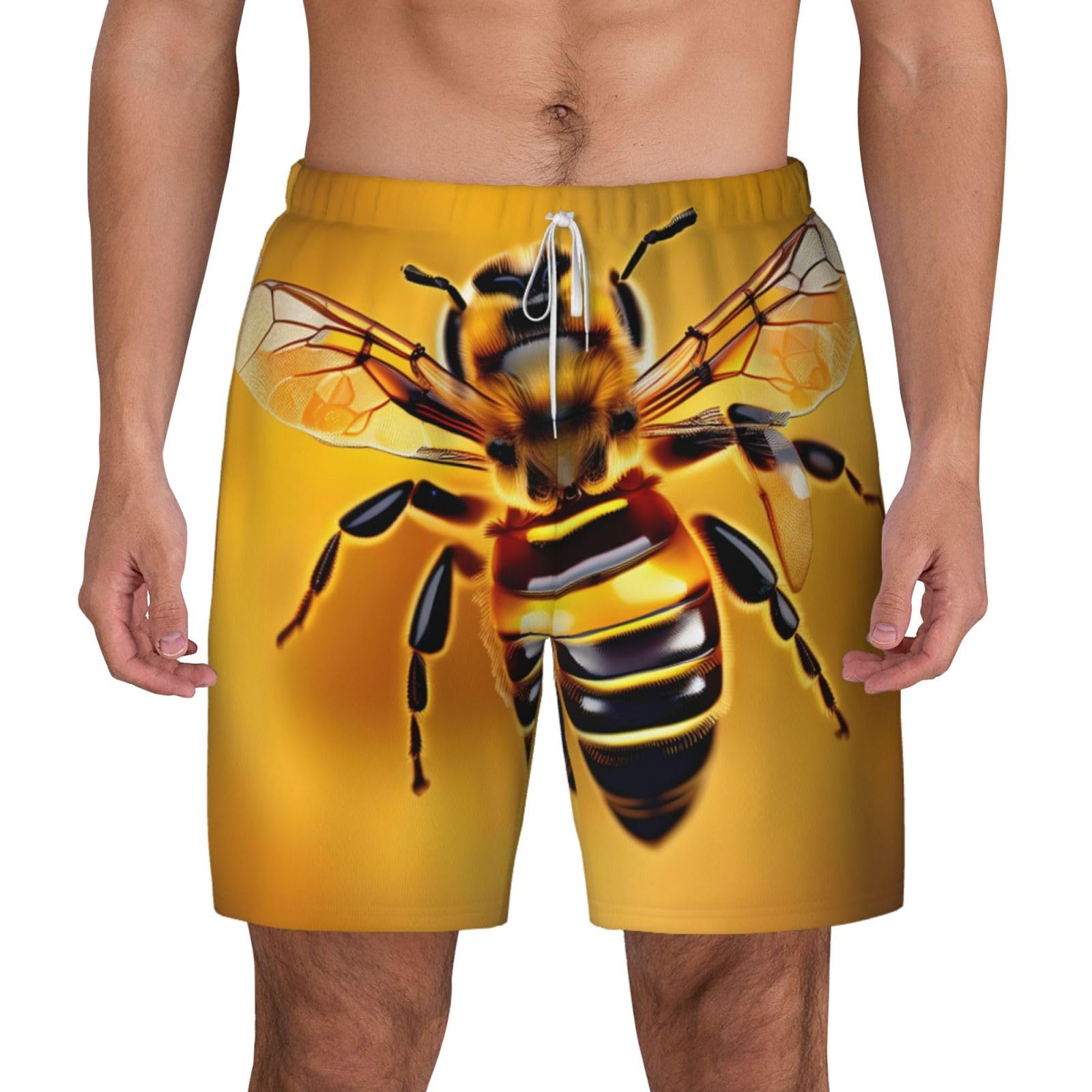 Short de bain pour homme imprimé abeille double couche - 8