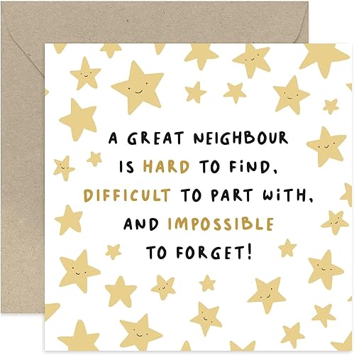 Old English Co. - Tarjeta de mudanza para vecinos  Tarjeta de despedida Imposible de olvidar para él, ella, ellos, tarjeta de agradecimiento para
