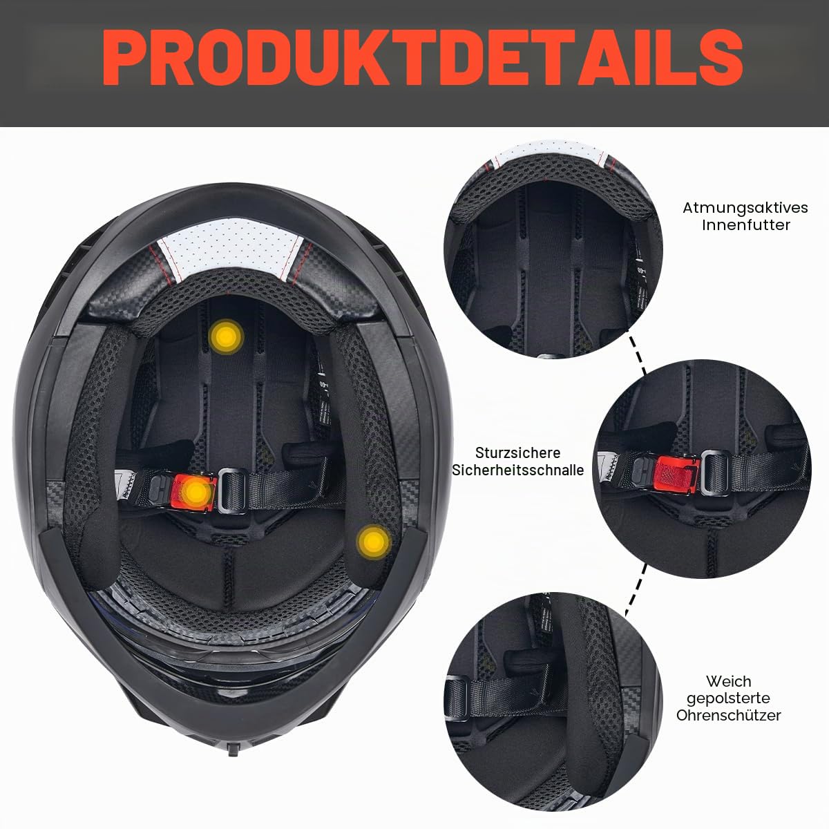 Motorrad Jet Helm | Streetfighter Helm | ECE 22.06 Zertifizierung | Jethelm Mit abnehmbarem Kinnschutz | Mit Sonnenblende Rollerhelm