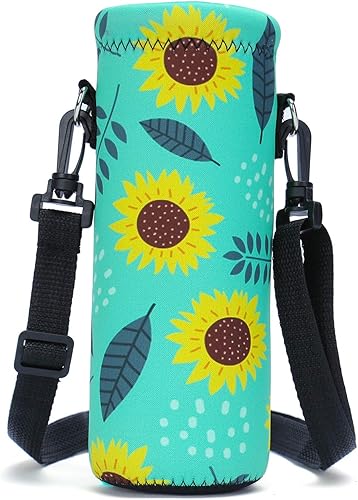 Miniatura 4 de AMARY Bolsa de neopreno para botella de agua de 25.4 fl oz con correa ajustable para el hombro, cubierta aislada para botellas de acero