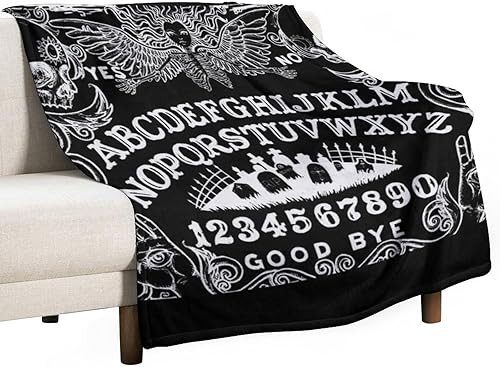 Miniatura 2 de Ouija Board - Manta de franela suave, mullida y acogedora manta de lujo de microfibra negra para cama, sofá, silla, 50 x 60 pulgadas