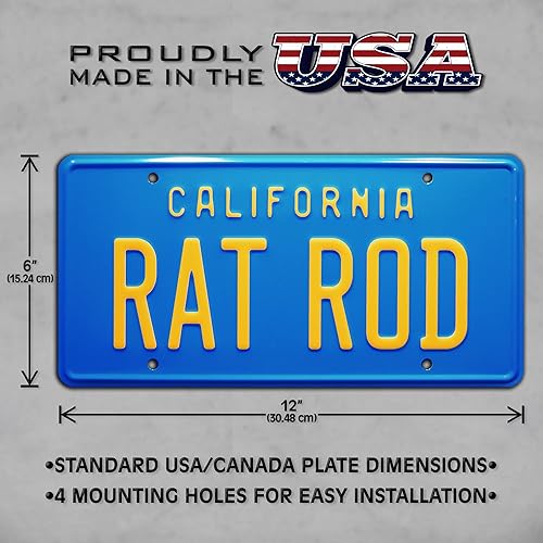 Miniatura 3 de California Vintage  Varilla de rata  Placa de matrícula estampada de metal