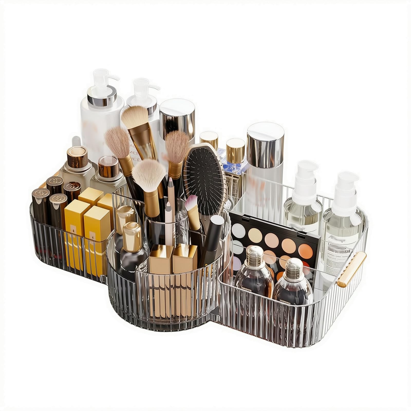 Zambuph Rotating Makeup Organizer Vintage Makeup Organizer Wooden,Transparent