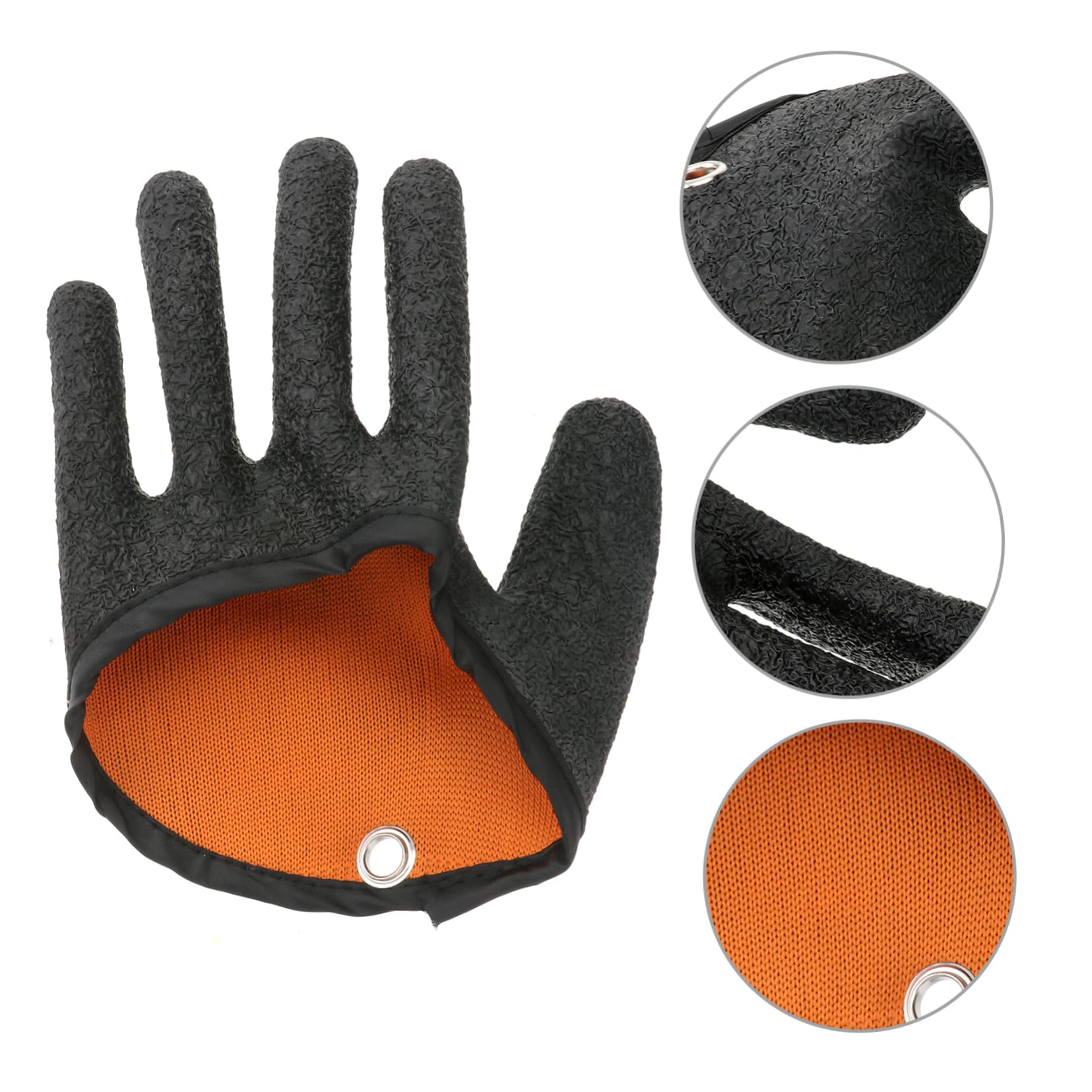 BRIGHTFUFU Non-Slip Fishing Gloves Fingerless Grip Gloves for Fish Handling Skidproof Pe Thread Woven Lightweight Comfortable for Women Random Color