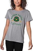 Vista 237 de Colección oficial de camisetas sueltas para mujer, diseño de mascota desgastada universitaria, jaspeado atlético