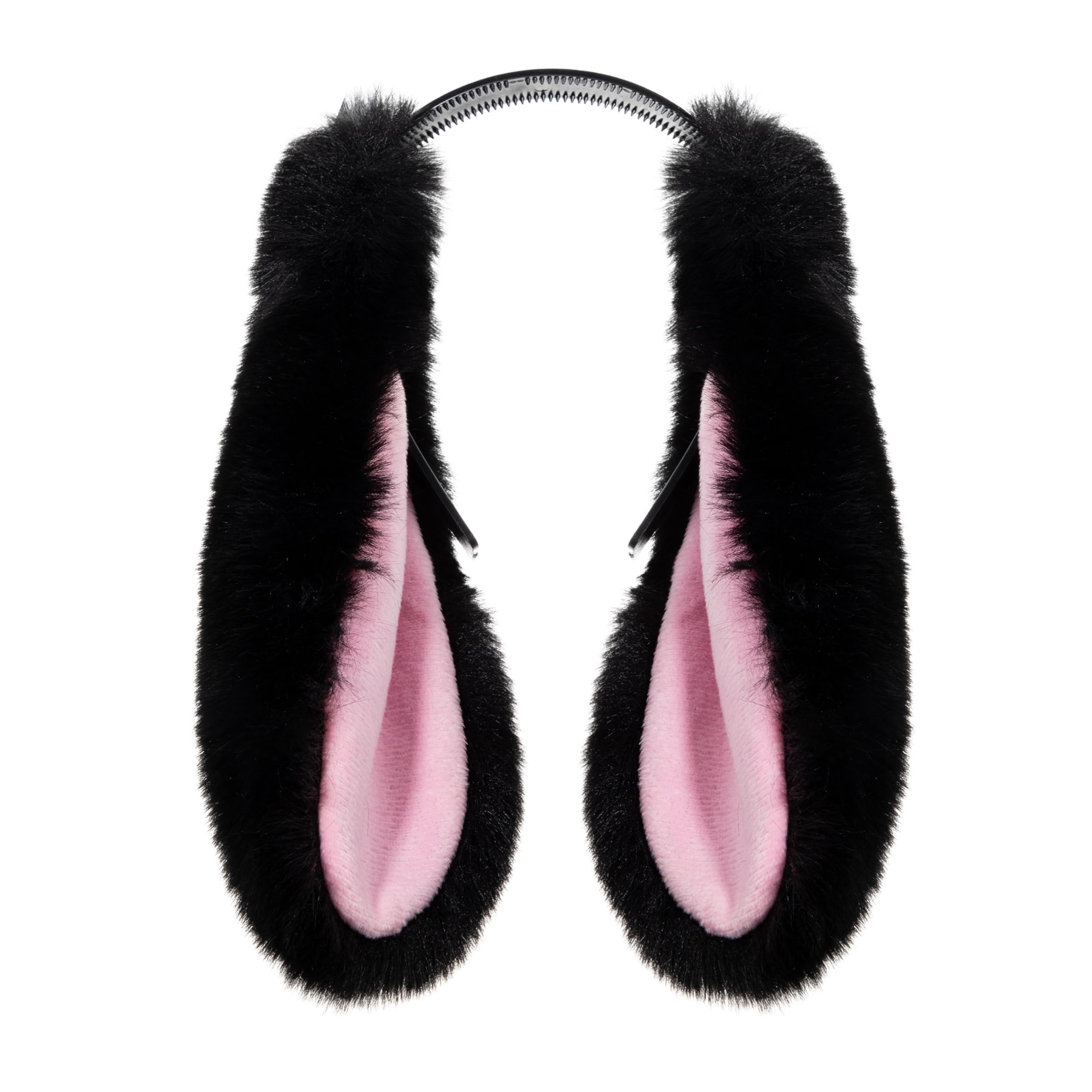 HPMAISON Bunny Ears Headbands Easter Rabbit Ears Hairband Big-Eared Rabbit Cosplay Costume Furry Party Accessories Masquerade Black