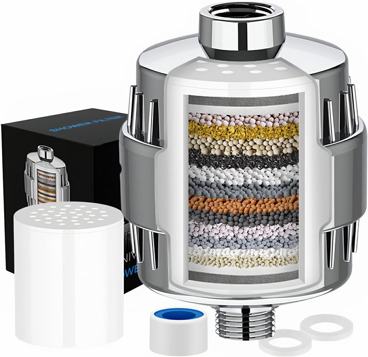 20-Sta ed Shower Head - Built-in Effectively Removes