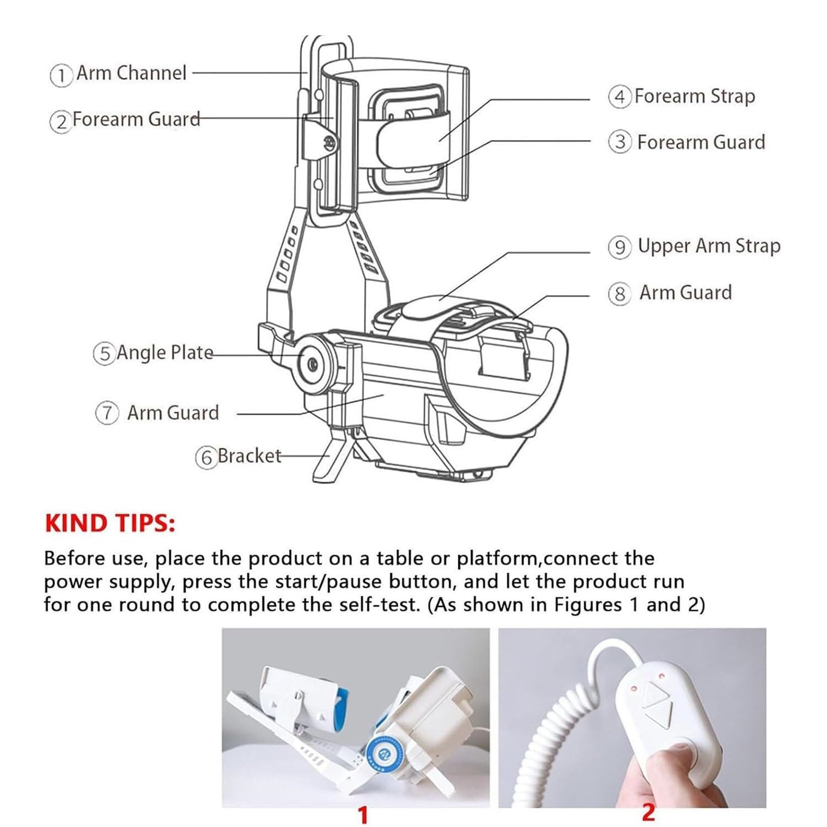 Dispositivo EléCtrico De RehabilitacióN De La ArticulacióN Del Codo Con Control Remoto Y Soporte Para Antebrazo Ajustable, Carrera De FlexióN De -5° Y 150° Equipo RobóTico De RehabilitacióN Del Codo