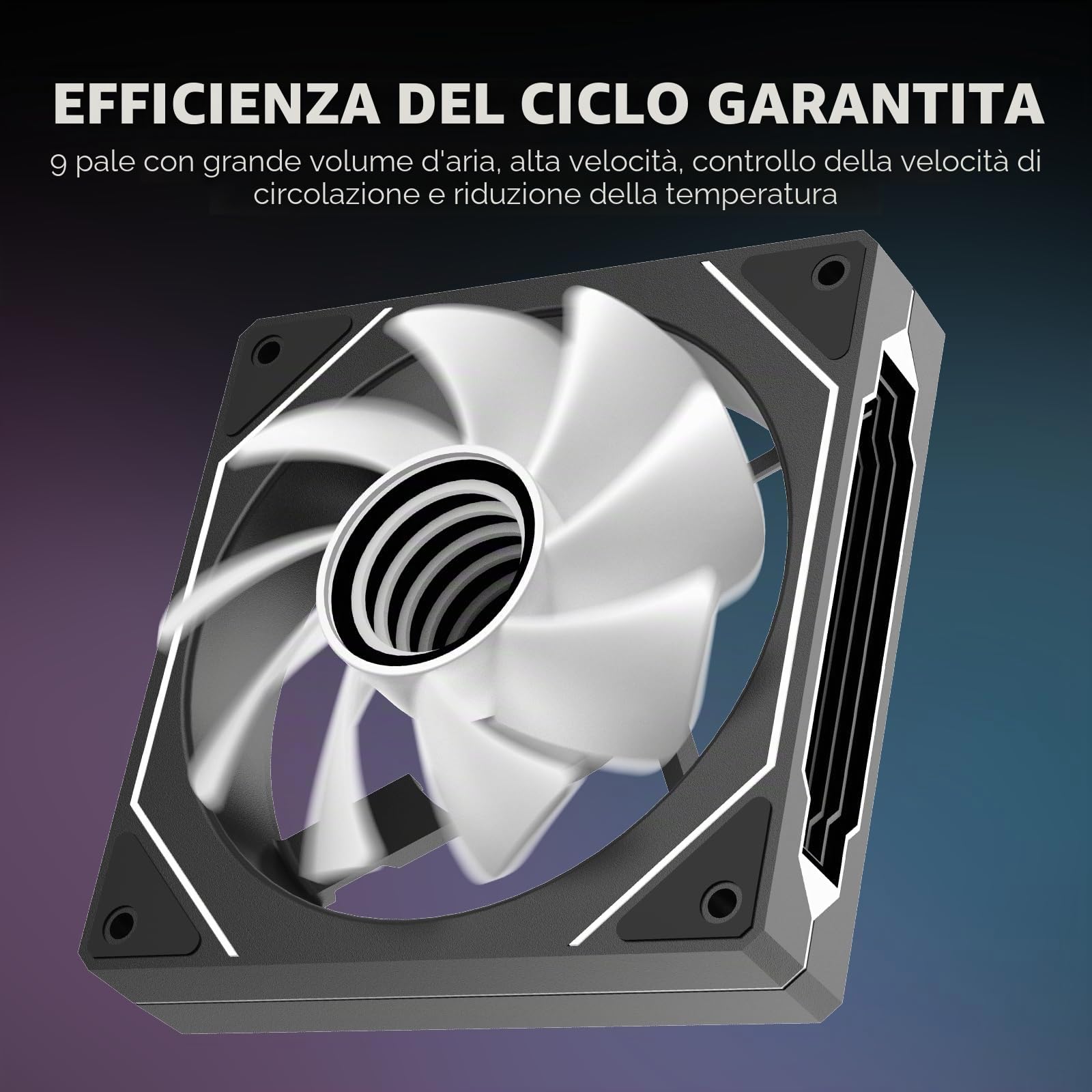 TZMRIT Prism 4PRO - Ventola per PC RGB da 120 mm, 3 pezzi [Infinity Mirror][1600±10% RPM] 5V3PIN ARGB e ventola PWM 12V4PIN nero