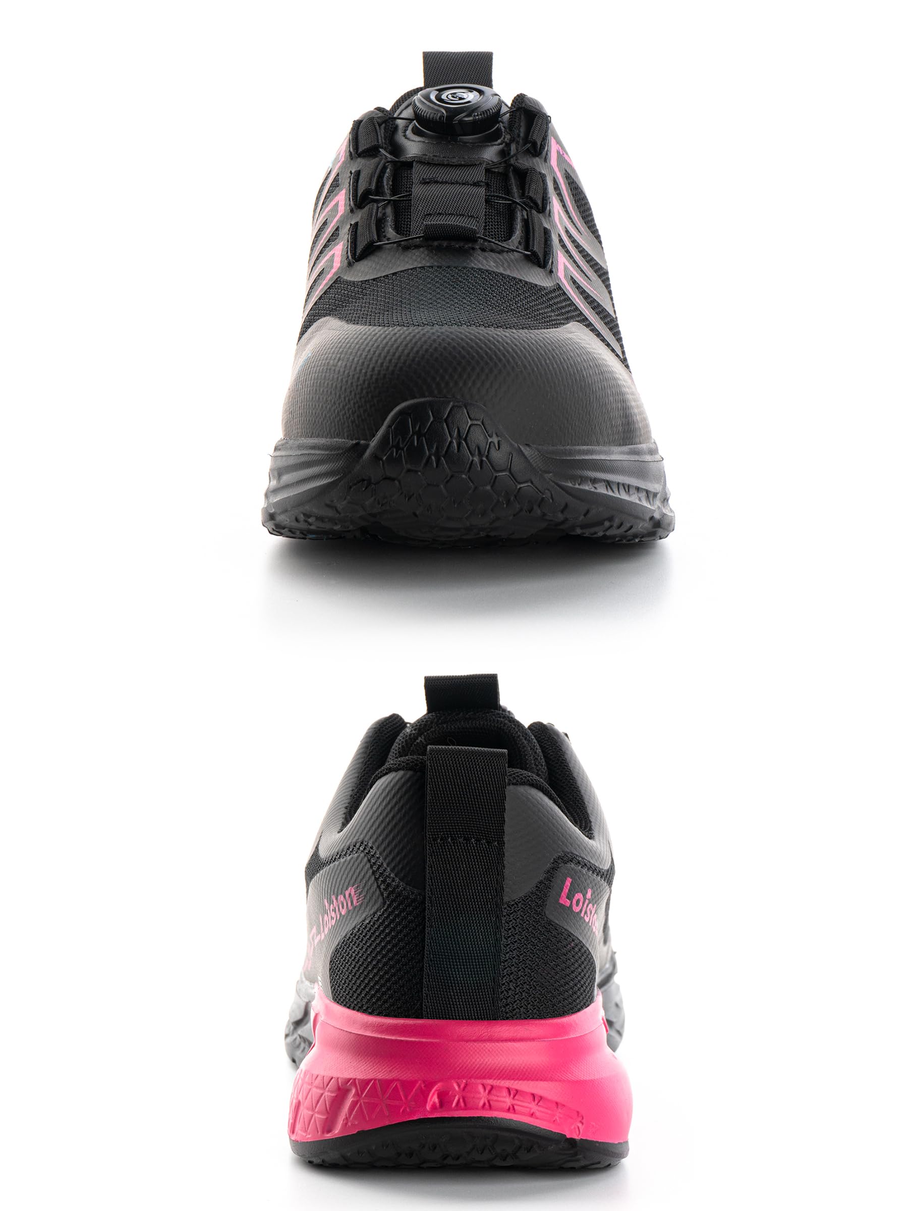 Sicherheitsschuhe Damen Leicht Arbeitsschuhe mit Stahlkappe Stahlkappenschuhe Arbeitsschutzschuhe Arbeit rutschfest Atmungsaktiv Rosa K06 Gr.42