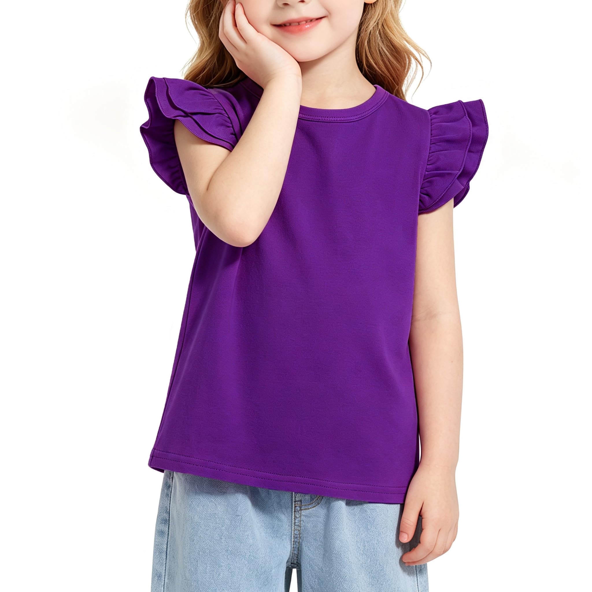 Magic Park 1-14Y Toddler Girl Cotton T Shirt Kids Ruffle Tee Top