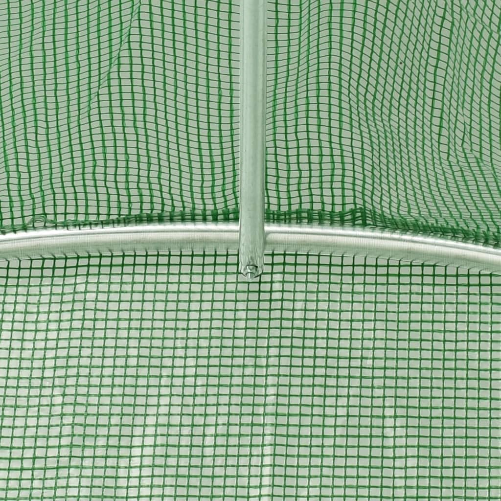 vidaXL Invernadero con Estructura de Acero, Invernáculo con Ventanas Puerta, Túnel de Cultivo, Vivero para Plantas, Verde 40 m² 10x4x2 m