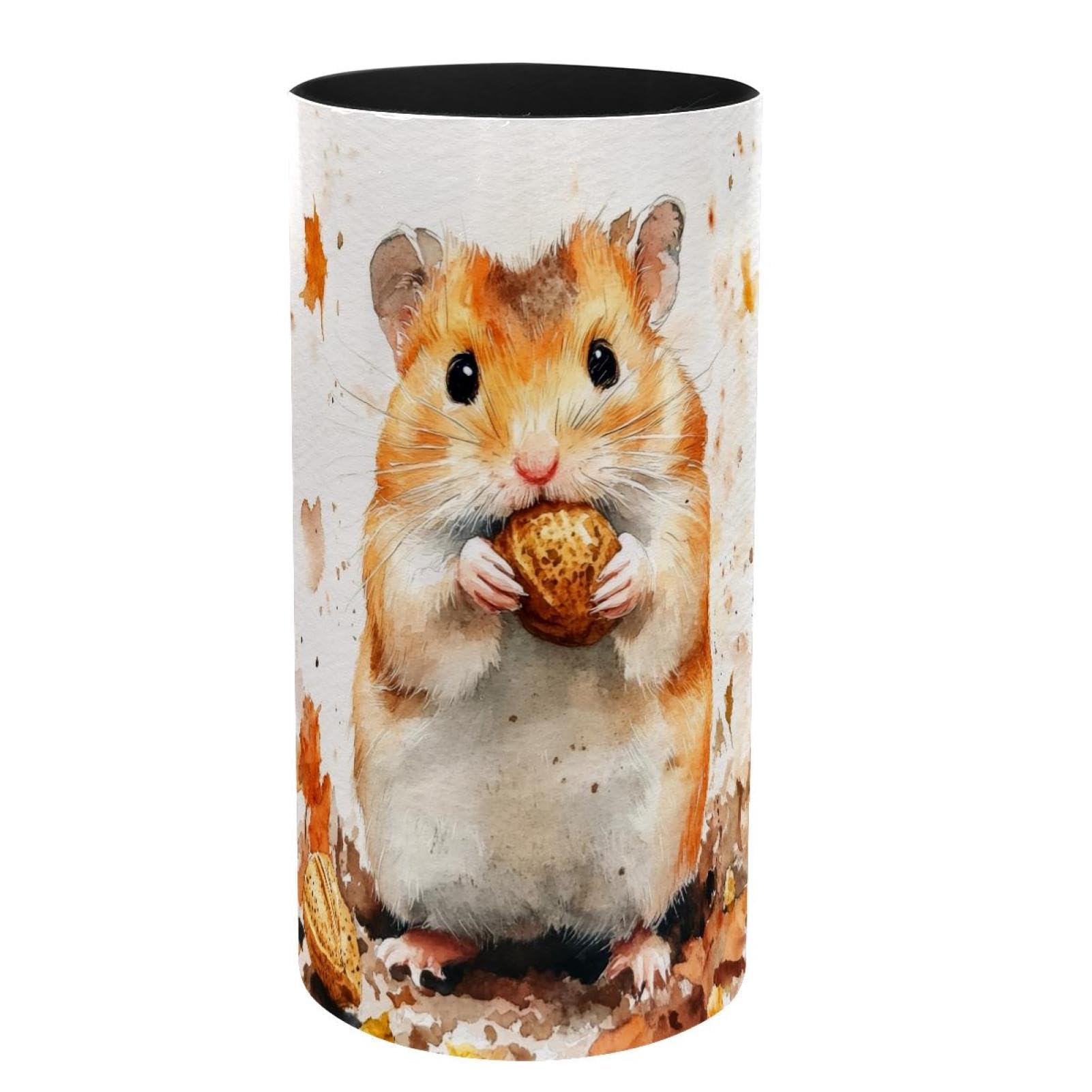 Porte-stylos bureau hamster aquarelle avec boîte à musique intégrée