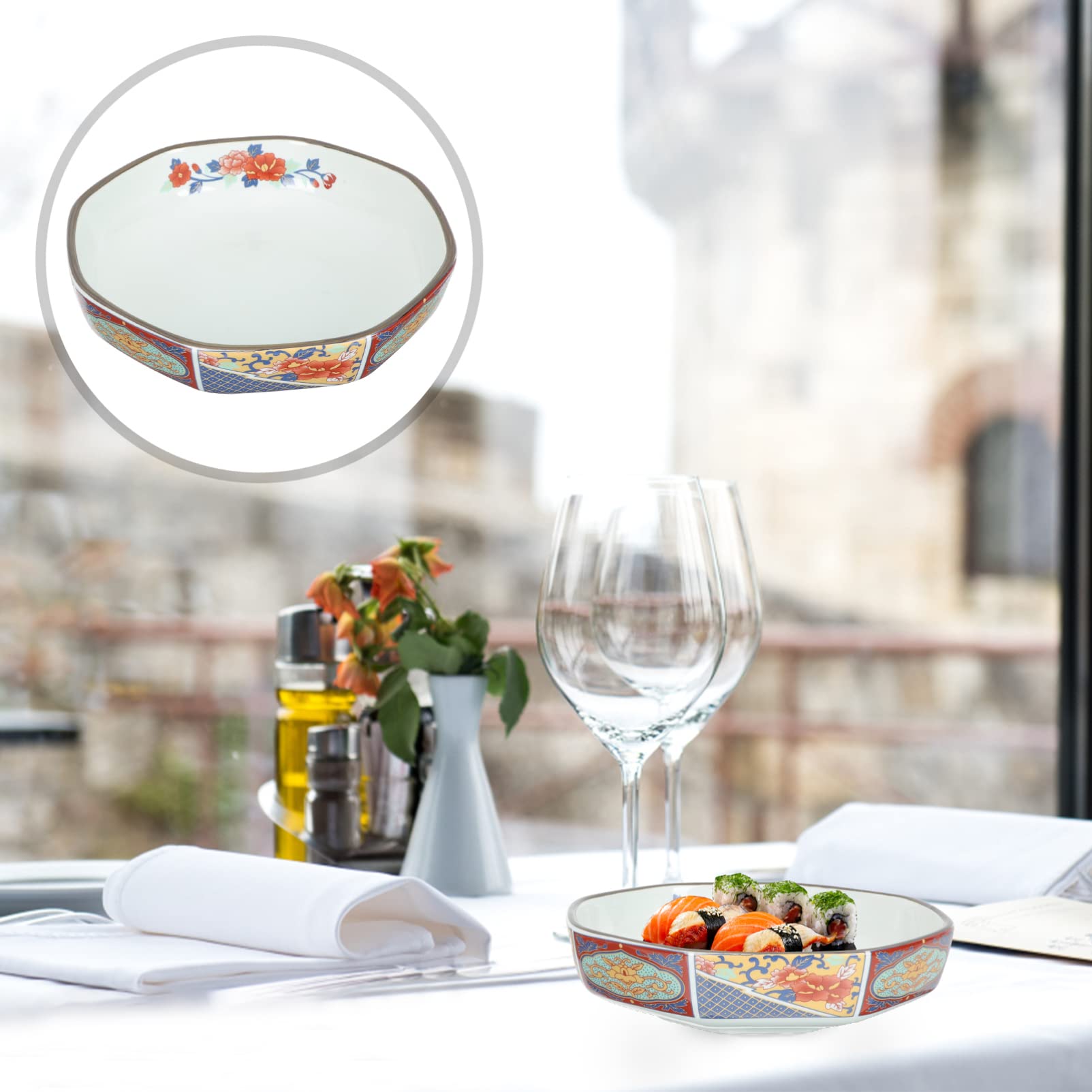Porcelanowe miski na ramen Porcelanowe miski na płatki, miski ceramiczne w stylu japońskim na zupę, makaron, śniadanie, makaron, ryż, owoce, deser, zmywarkę, kuchenkę mikrofalową i piekarnik 20,2 x 19