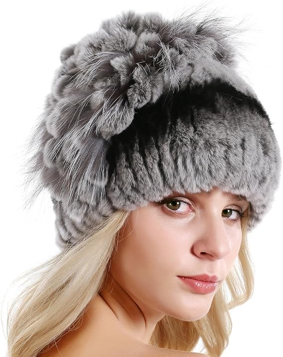 Rabbit Fur Hat - Winter Fashion Knit 
