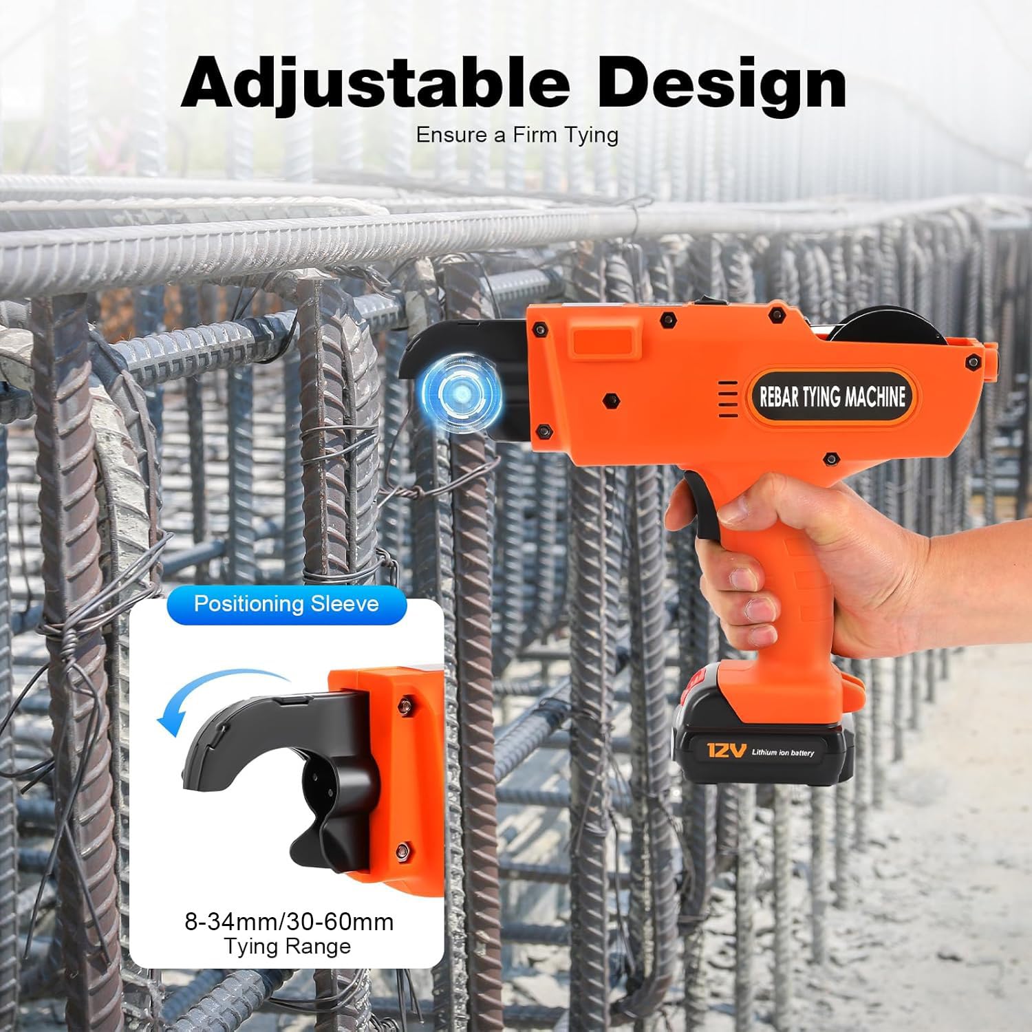 Máquina Automática para Atar Varillas de Refuerzo de 8-34 mm/30-60 mm, Dobladora Manual de Varillas de Refuerzo, Herramienta para Atar Varillas de Acero para Construcción Civil,30-60mm