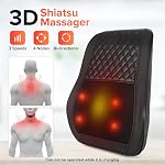 Massager du dos sans fil, masseur du dos et du cou avec la chaleur Shiatsu Collier et épaule Massage pour le corps entier Deep tissu Kneading Massage Oreiller Cadeaux de mère pour les femmes Hommes Maman papa Noël
