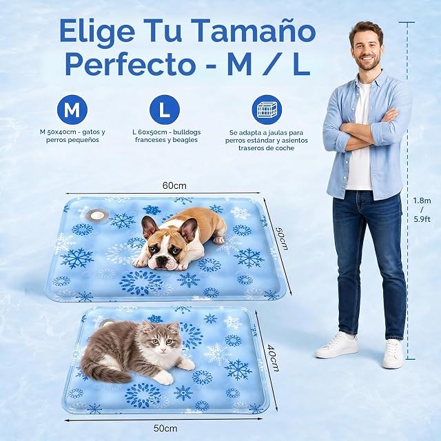 Foto 2 de 7 de Bawetech Alfombra Refrescante para Perros Gatos, 50x60cm Cama Perro Verano