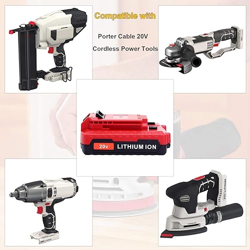 Miniatura 5 de ELEFLY Paquete de 2 baterías PCC680L 20V Max 3.0Ah compatibles con cable Porter 20V, batería de litio PCC681L PCC682L PCC685L PCC670B PCC710B