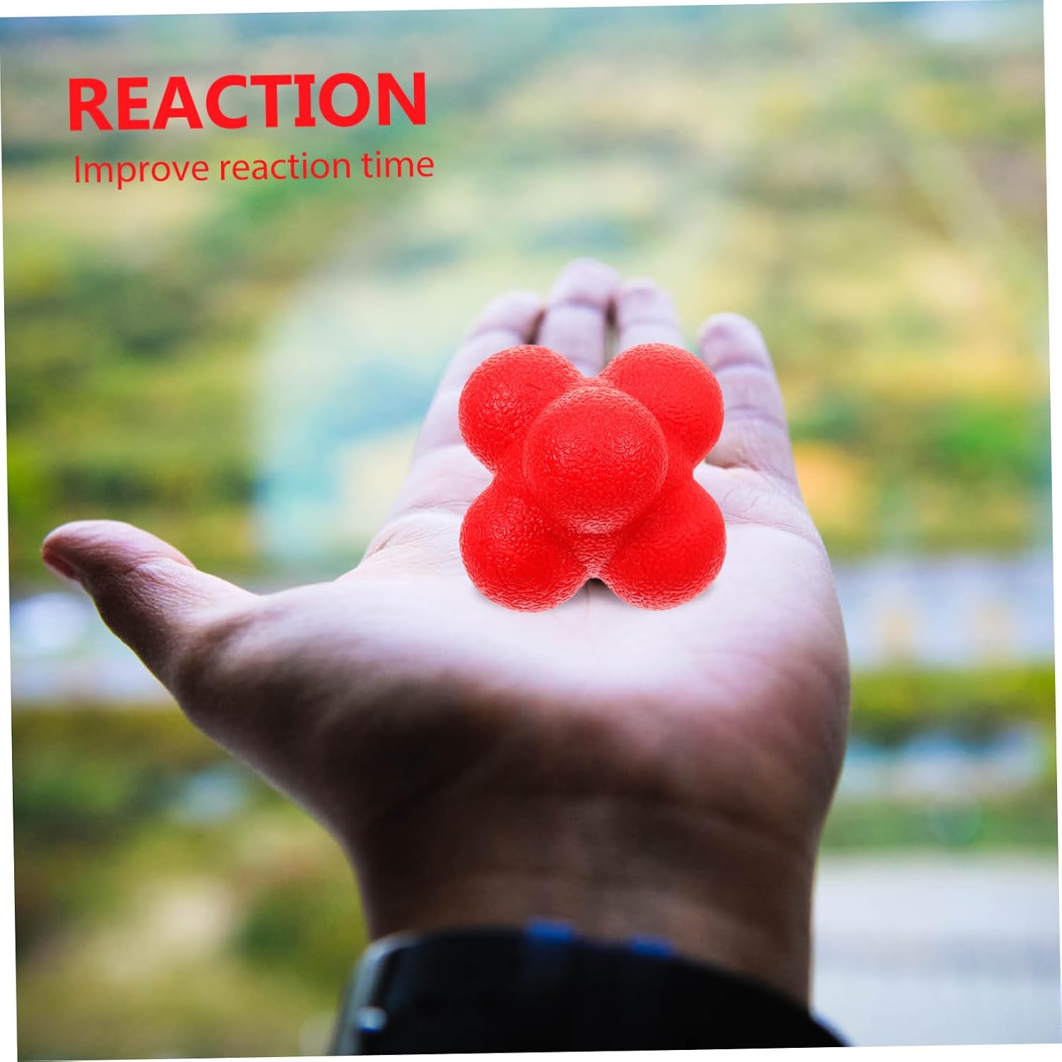 Hexagonal Reaction Ball for Agility and Reflex Training Fitness Tool for Home Gym and Sports Enhance Coordination and Speed Athletes Red High Difficulty