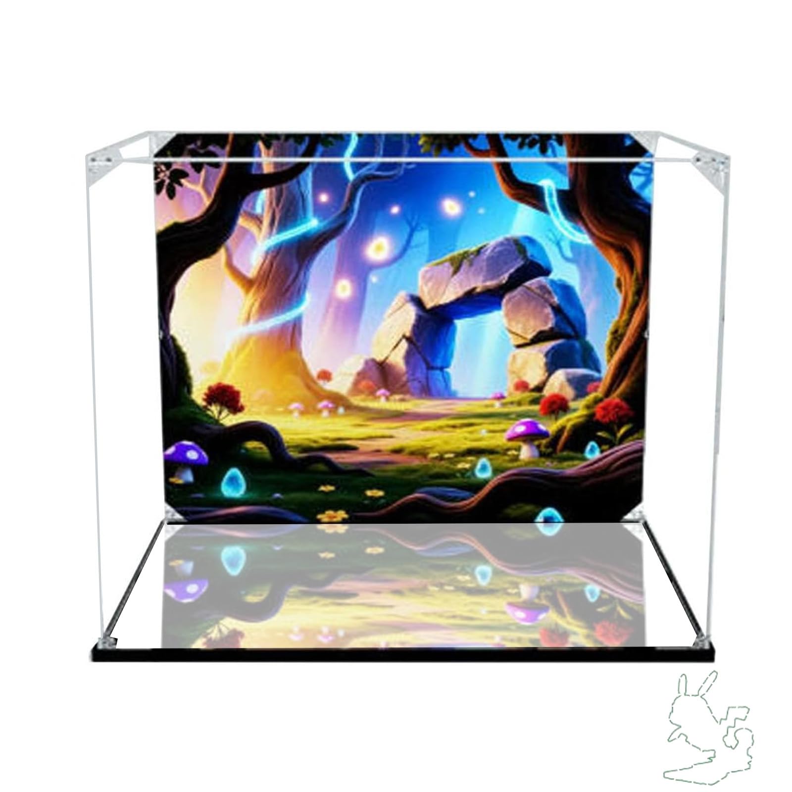 Acrylic Display Case Compatible with Lego 72152 Model, Dustproof Transparent Storage Box, Compatible with Lego 72152 (Model Not Included) (Mirror Base+Background)