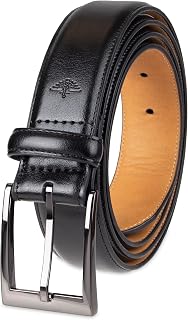 Dockers Men's Classic Leather Dress Belt - 1.25" Adjustable Fit, Polished Buckle for Business & Casual
