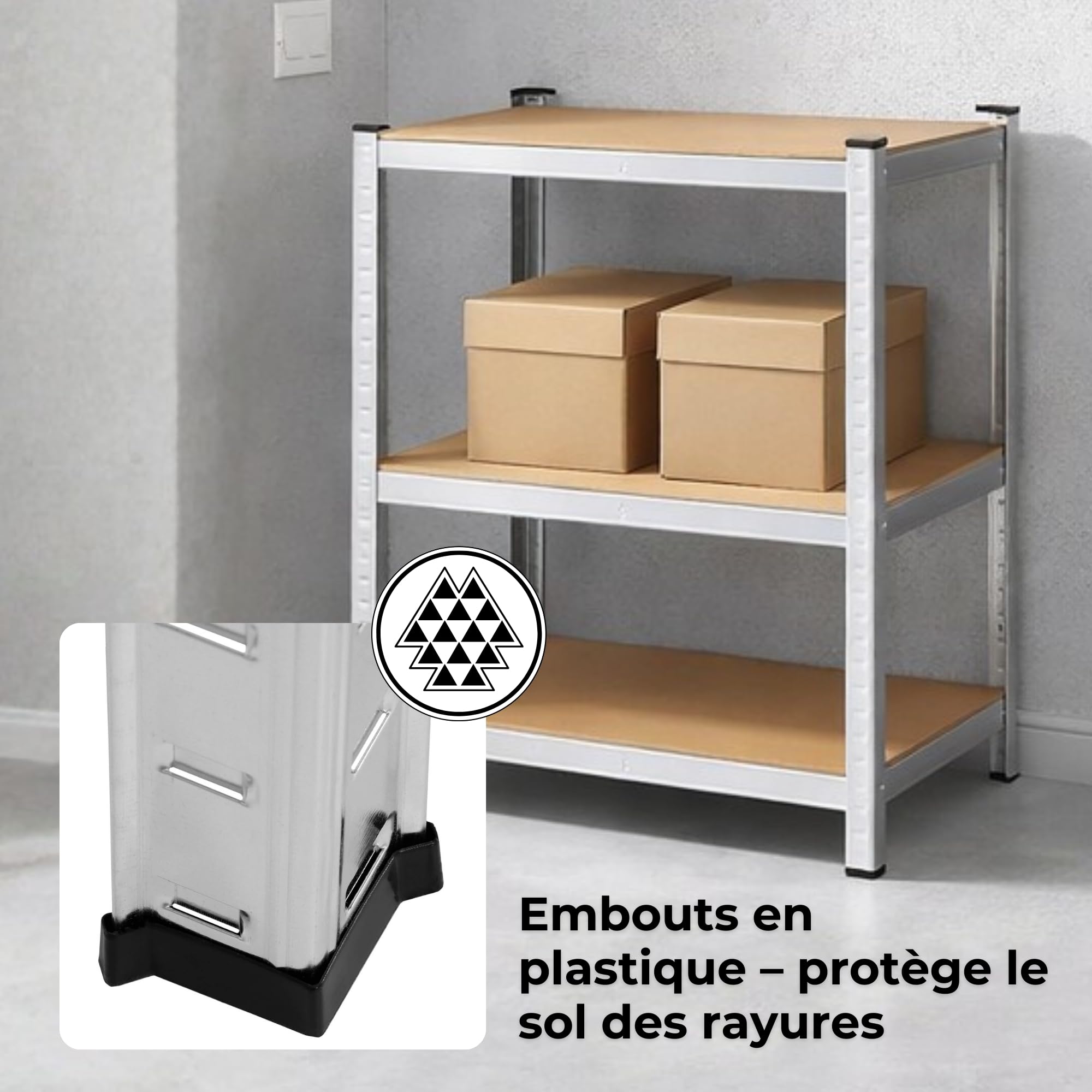 SPRINGOS Étagère de garage en métal 90 x 180 x 40 cm 5 étagères Argenté