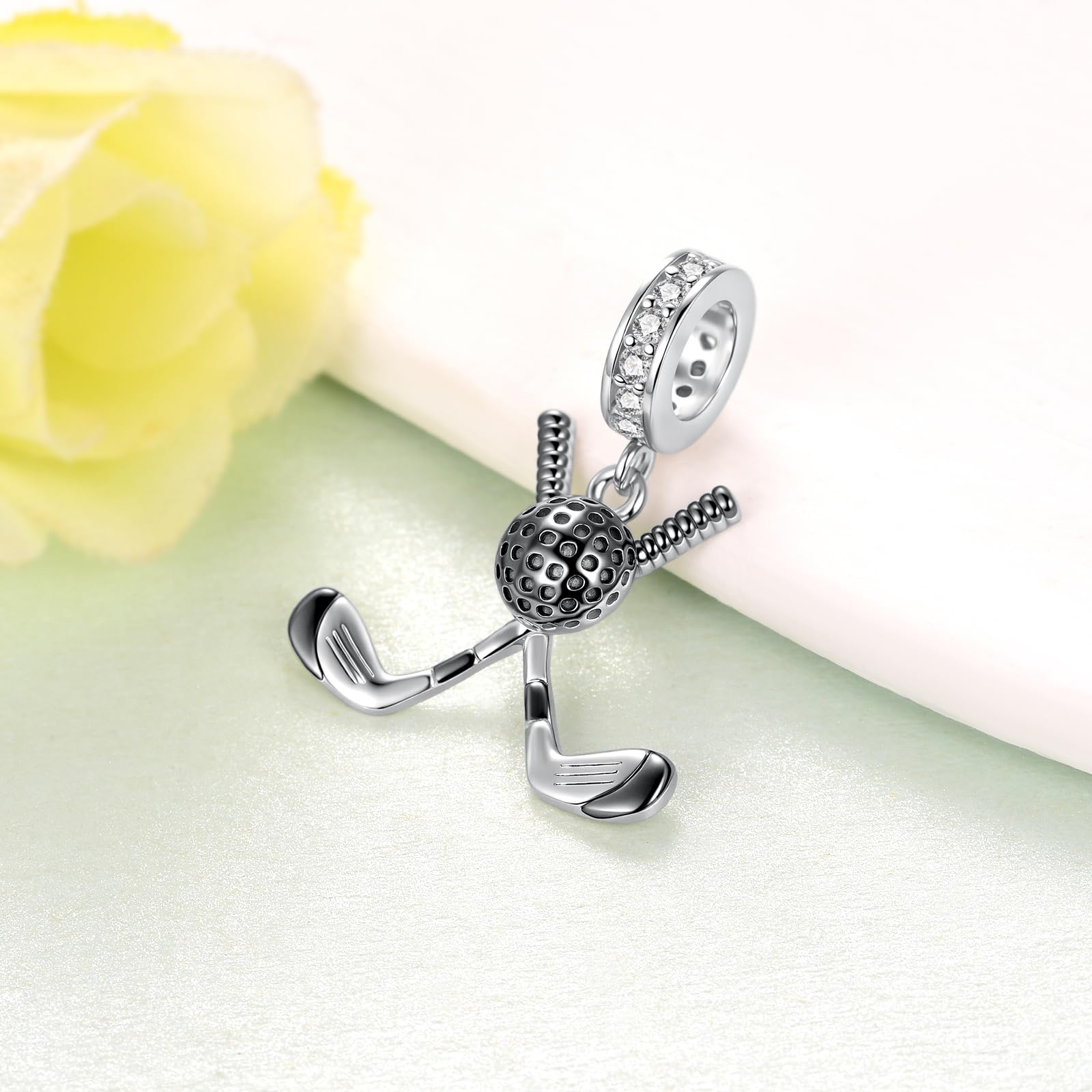Golf-Charms, 925er-Sterlingsilber, Sportschmuck, Golfzubehör, Fitness-Charm, Geschenk für Damen