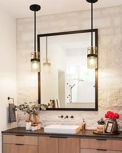 Miniatura 9 de LMS Juegos de luces, juego de 2 unidades a juego, moderno accesorio de iluminación colgante industrial o lámparas de baño de 3 luces, LMS-188,
