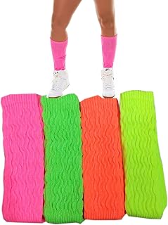 Meia Aeróbica Fitness Academia 3/4 Cano Longo Neon: Kit 2 Pares Sortidos
