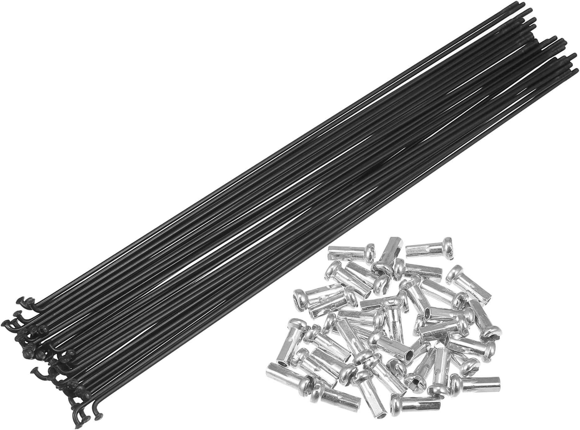 QUARKZMAN Bicycle Carbon Steel Spokes 14G 244 mm with Black Pack of 36